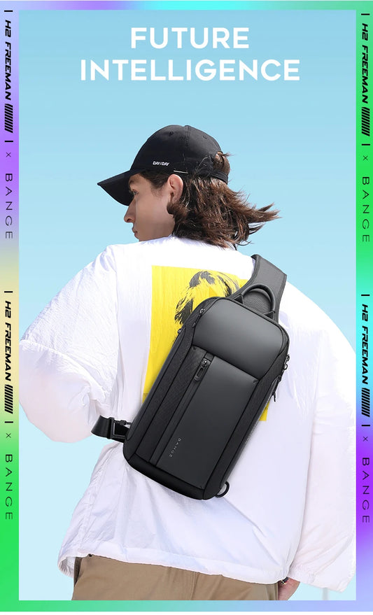 Bange Waterproof Chest Bag | Sophisticated "Box" Silhouette | Large Capacity Casual Shoulder Satchel | "Dignified" High-Performance Oxford Crossbody for Radiant Versatile Styling Luxegan