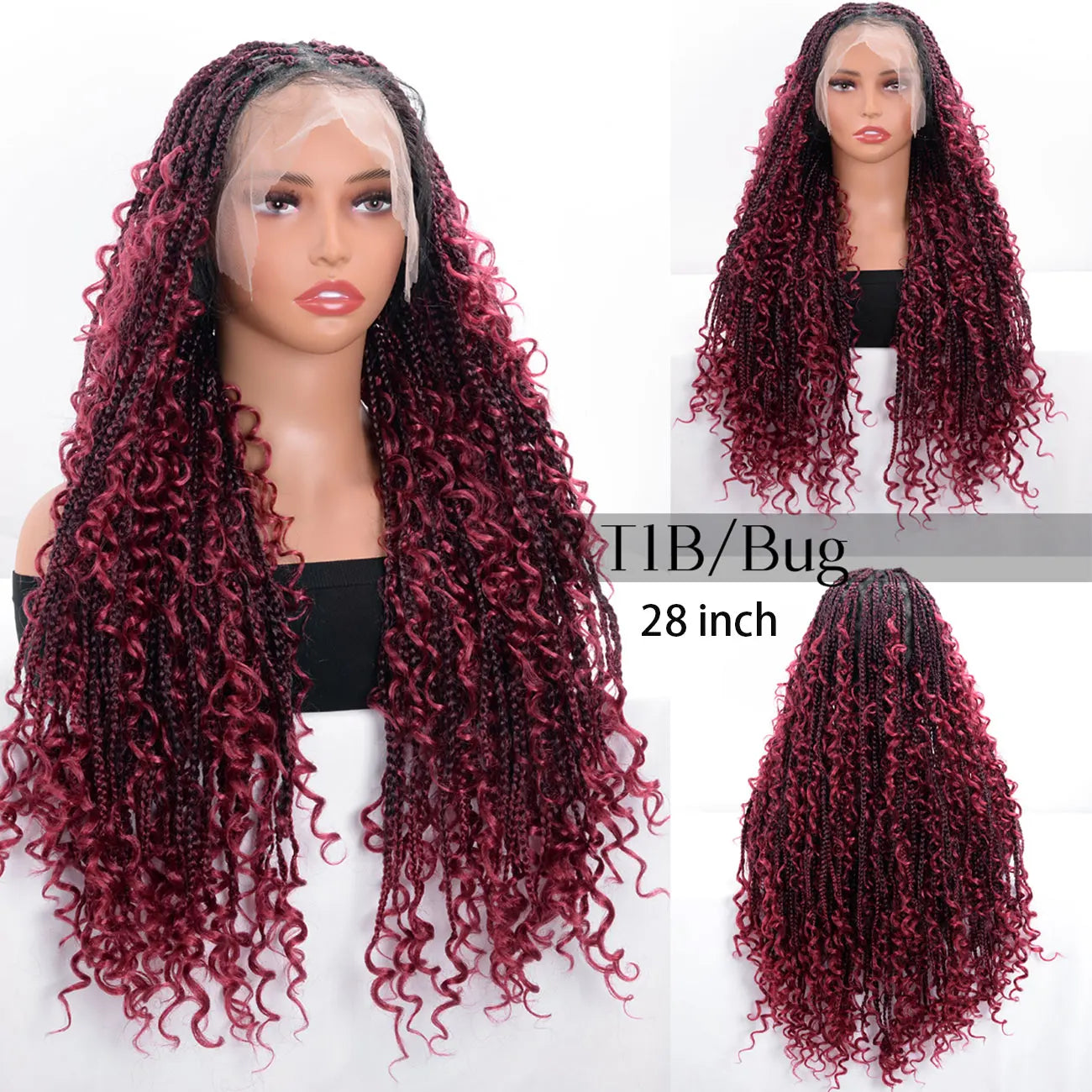Bohemian Box Braids Full Lace Wig | Knotless | Twist Braids | Synthetic Lace Front