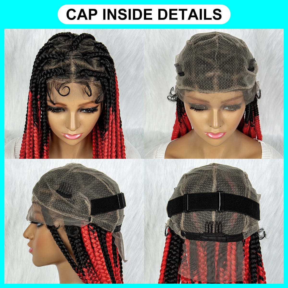 KIMA Colorful Braided Wig | Full Lace | Butterfly Locs & Dreadlocks Options Luxegan