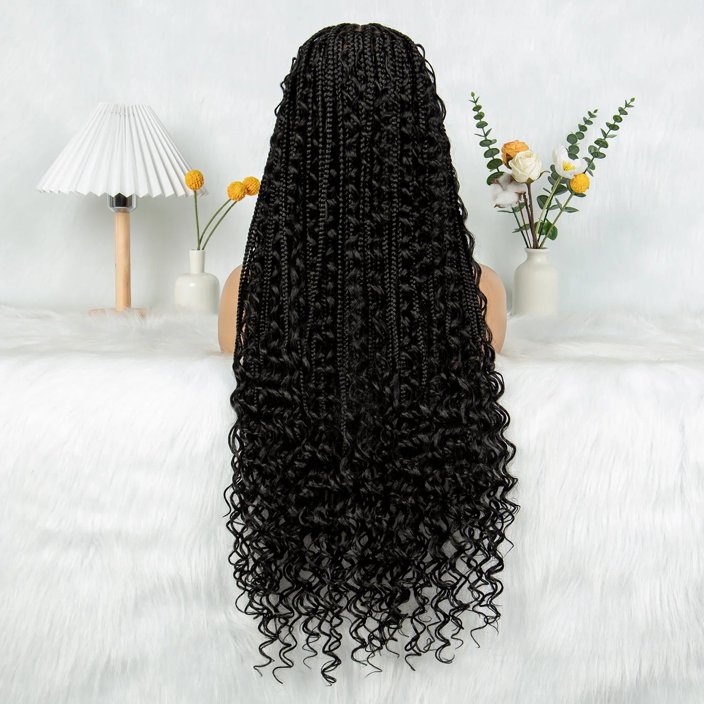 HD Transparent Boho Box Braids Wig | Full Lace | Knotless | Black Women & Girls Luxegan