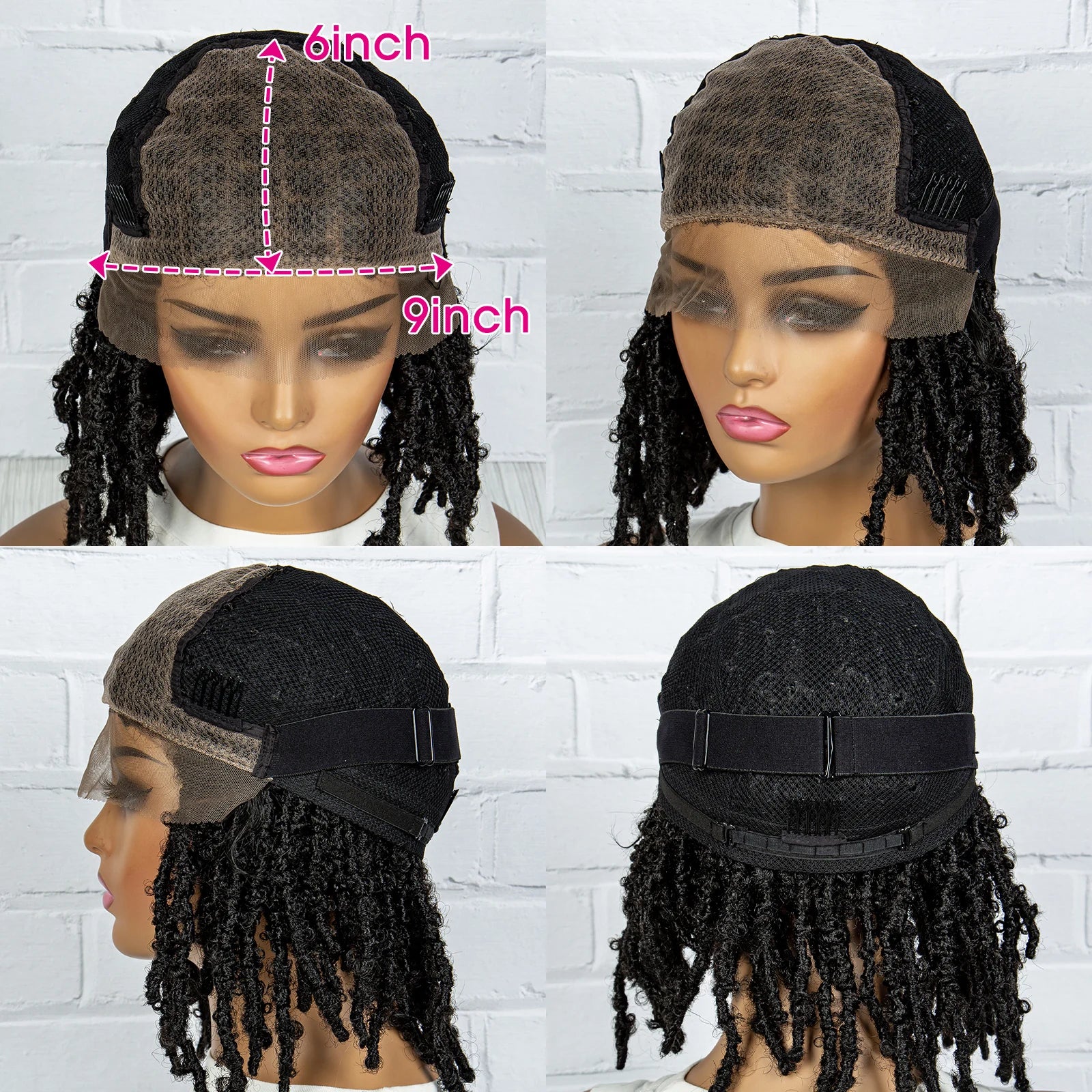 Burgundy Short Faux Locs Wig | Knotless Braids | Synthetic Lace Front | With Baby Hair | For Women