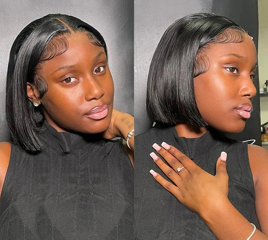 Brazilian Straight Bob Wig | Glueless Lace Front Wig | 180% Density | 4-16 Inches
