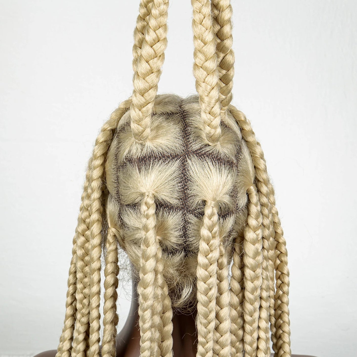 36" Purple Knotless Box Braids Wig | Transparent Full Lace | Baby Hair | Synthetic Luxegan