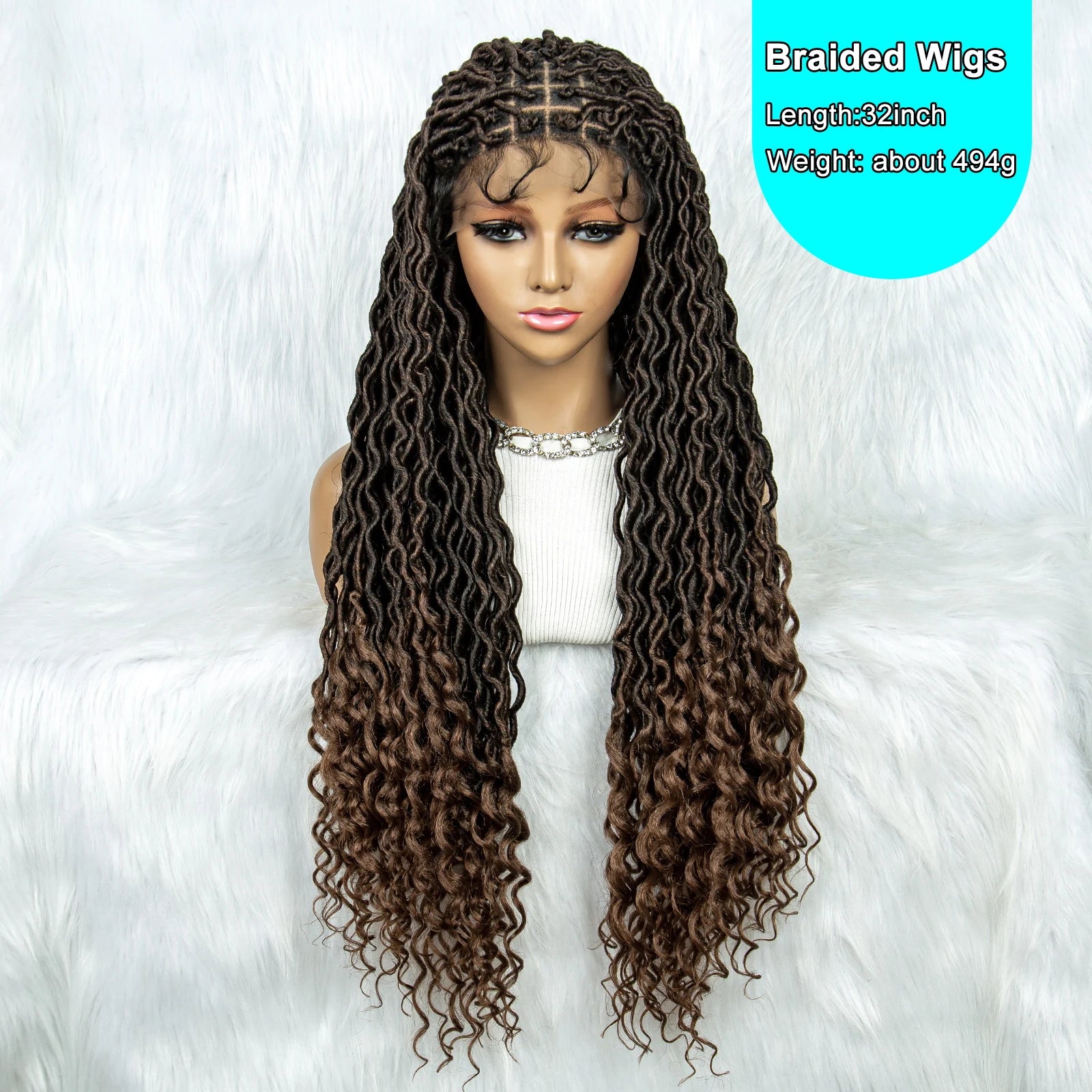 32 Inch Goddess Locs Lace Front Wig | Curly Ends | Faux Locs | Synthetic Hair | With Baby Hair