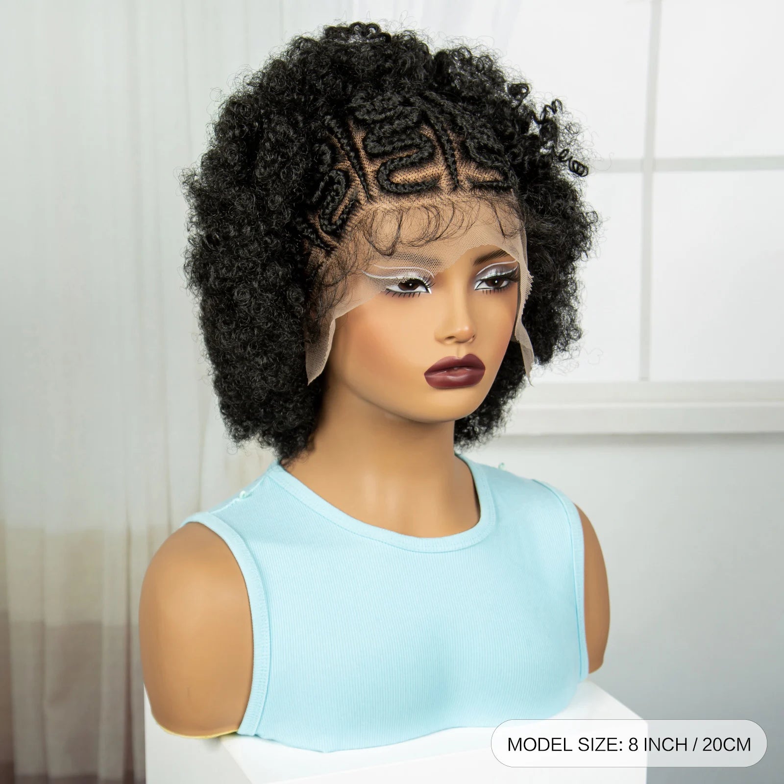Afro Kinky Curly Cornrow Braids Wig | Full Lace | Baby Hair | Natural Look Luxegan