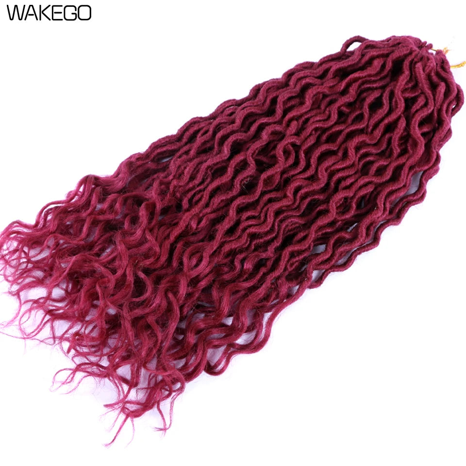 Goddess Faux Locs Crochet Hair | 18" Soft Curly Braids | Ombre Dreadlocks Extensions | 24 Strands/Pack Luxegan