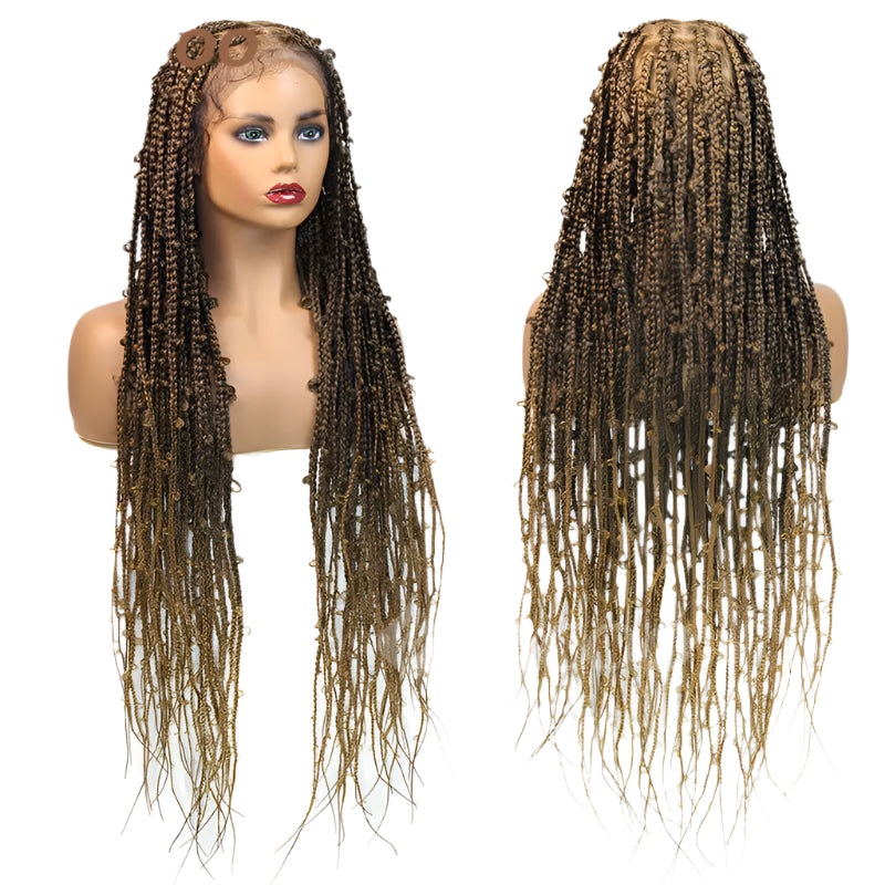 36" Butterfly Box Braids Wig | 360 Lace Frontal | Ombre & Color Options | Baby Hair | Clearance