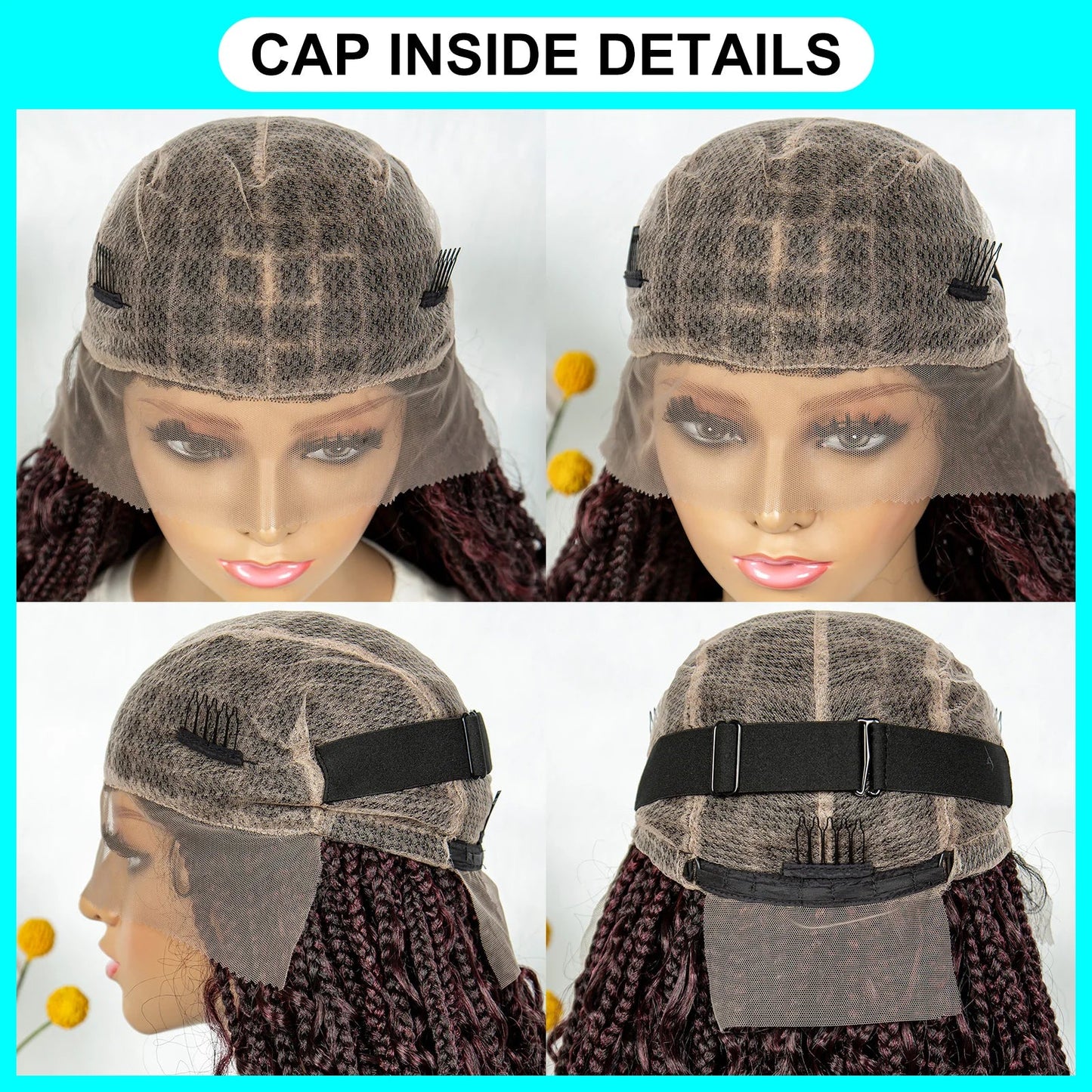 32" Natural Boho Knotless Braids Wig | HD Lace Front | Baby Hair | Synthetic Luxegan