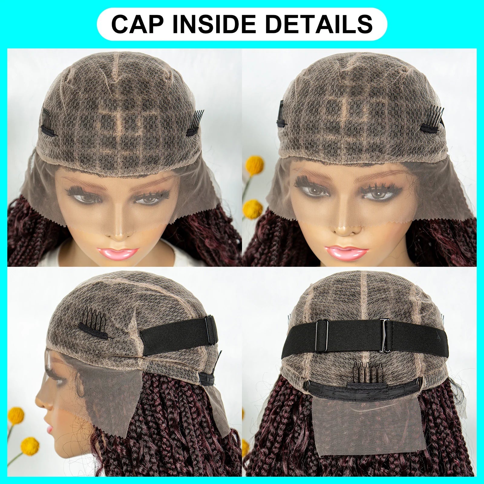 32" Natural Boho Knotless Braids Wig | HD Lace Front | Baby Hair | Synthetic Luxegan