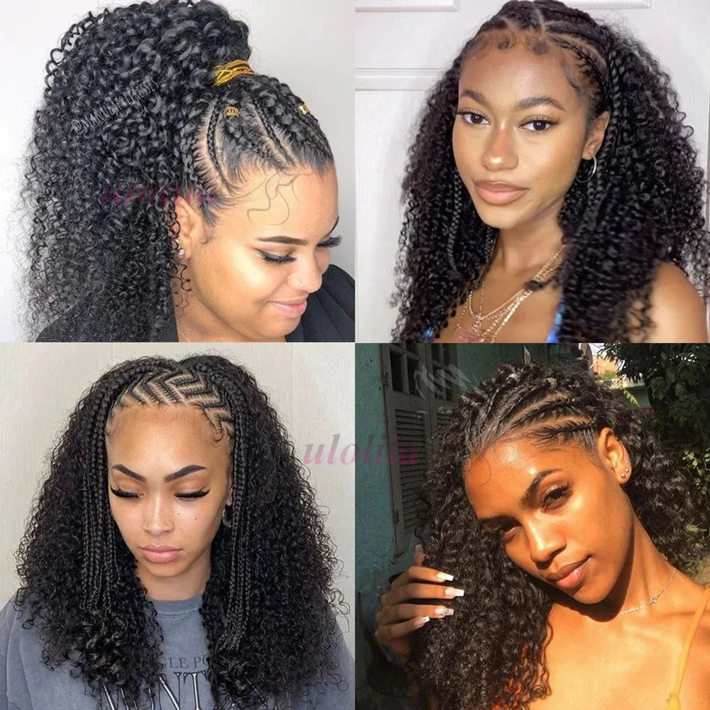 Kinky Curly Braided Bun Wig | 13x4 Lace Front | Human Hair | Remy | 210 Density Luxegan