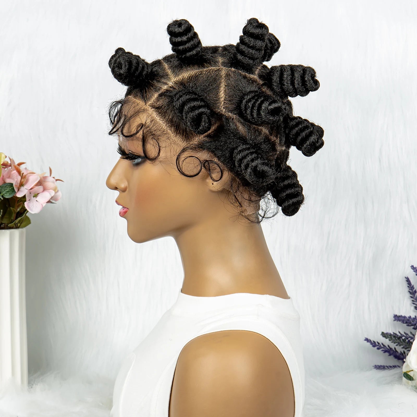 KIMA Bantu Knot Knotless Box Braids Wig | 350# Blonde Braided Bun Full Lace Wig for Black Women Luxegan