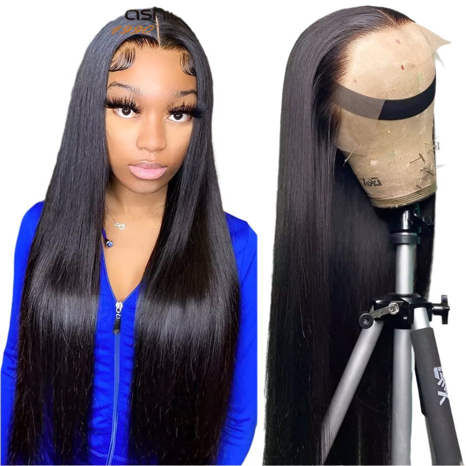 180D Straight Lace Front Wig Human Hair | Pre-Plucked 13x4 Brazilian Remy Frontal Wig (Light Brown Lace) Luxegan
