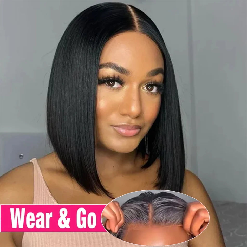 Brazilian Straight Bob Wig | Glueless Lace Front Wig | 180% Density | 4-16 Inches