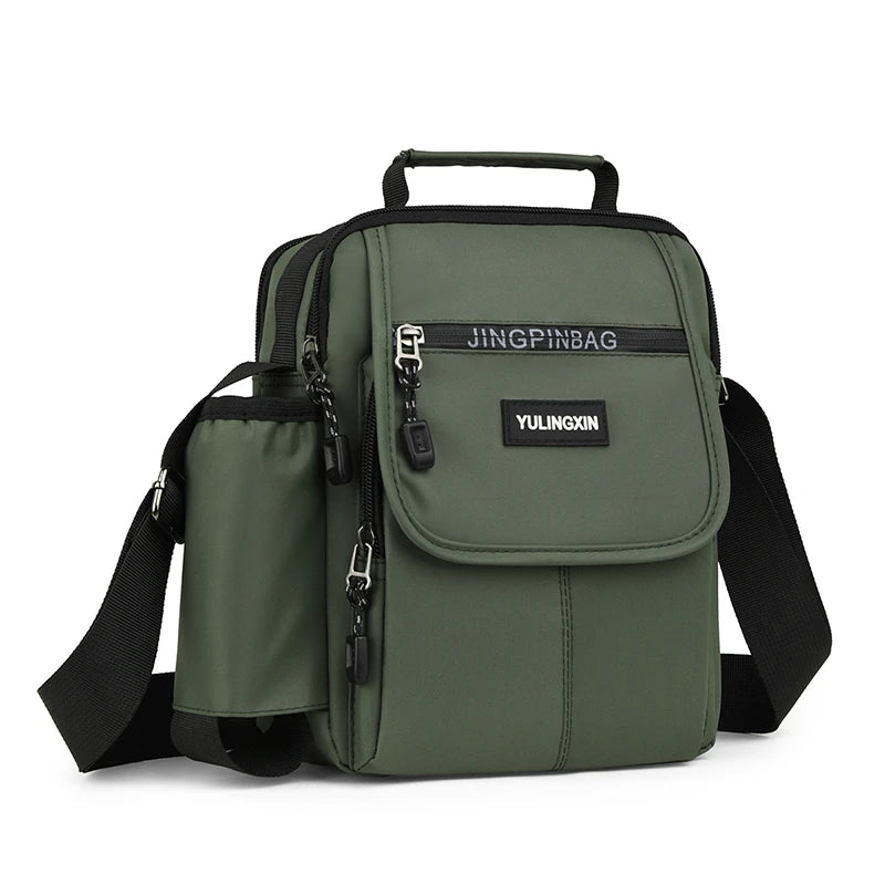 Men’s Sporty Square Shoulder Bag | Sophisticated Durable Nylon Crossbody | Elegant College-Style Multi-Functional Handbag | Luxury Soft-Sided Casual Tote for Versatile Daily Use Luxegan