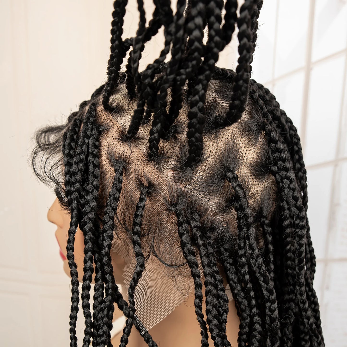 36" HD Full Lace Box Braided Wig | Ginger Color #350 | Lace Frontal Braids | Baby Hair | Synthetic Hair Wig