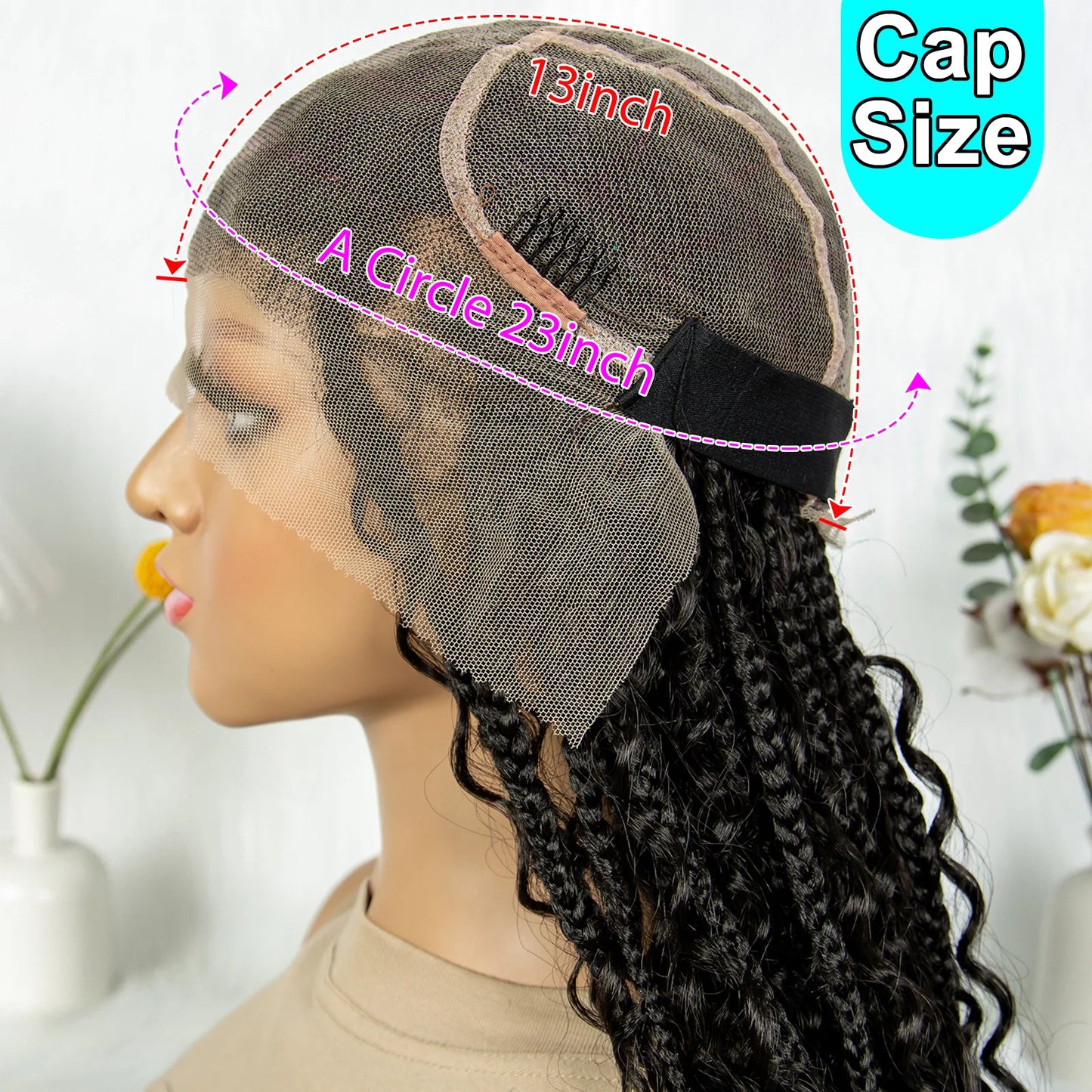 40" Goddess Braids Wig | Boho Knotless Box Braids | Full Lace | Baby Hair | Synthetic Hair | Black Women