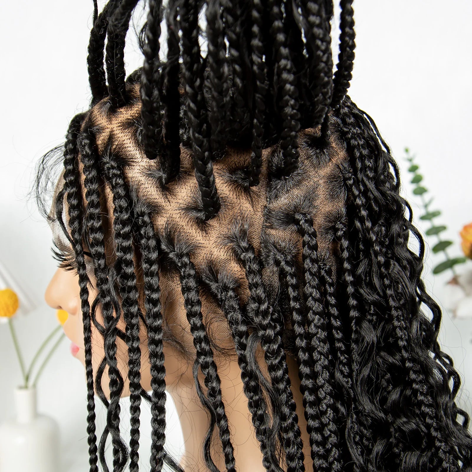 HD Transparent Boho Box Braids Wig | Full Lace | Knotless | Black Women & Girls Luxegan