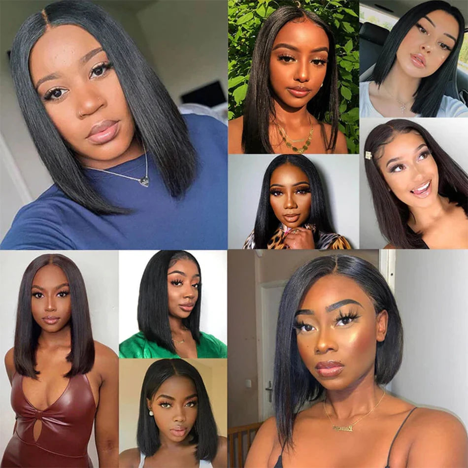 Brazilian Straight Bob Wig | Glueless Lace Front Wig | 180% Density | 4-16 Inches