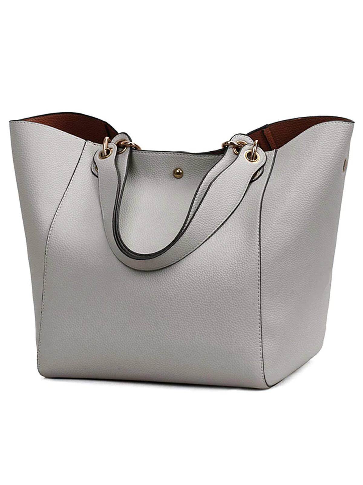 Women’s Large Waterproof PU Leather Tote | Sophisticated "Horizontal Square" Shoulder Bag | Elegant Top Handle Work Bag | "Dignified" High-Performance Large Handbag for Radiant Versatile Styling Luxegan