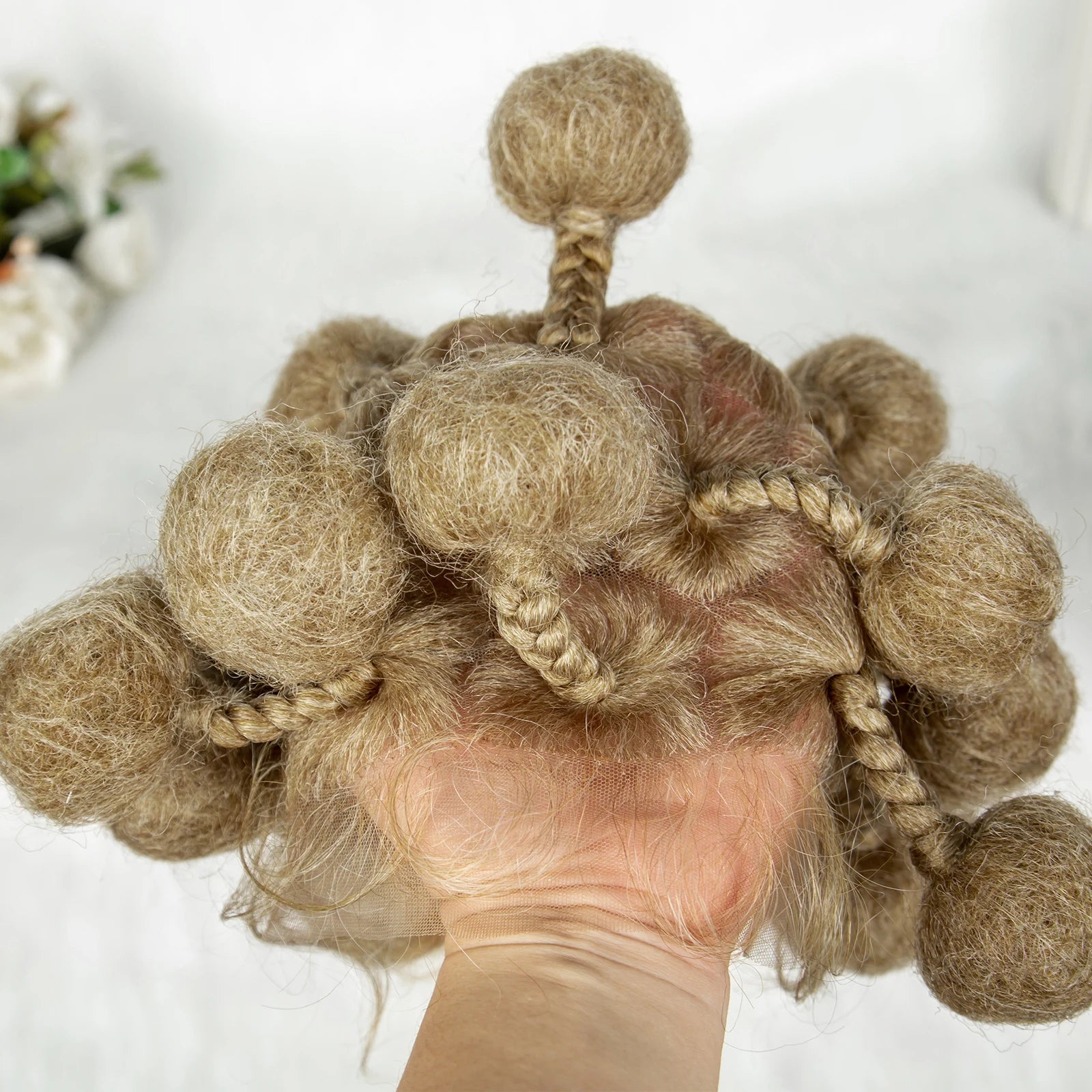 KIMA Bantu Knotless Braids Bun Wig | Full Lace with Baby Hair Luxegan