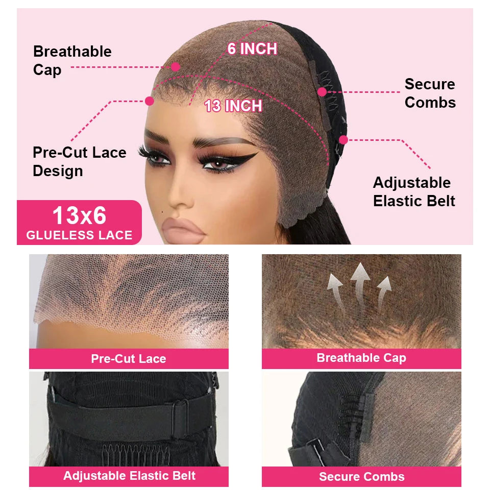 Pre-Braided Glueless HD Lace Front Wig | Deep Wave Human Hair | Ready-to-Wear Braids