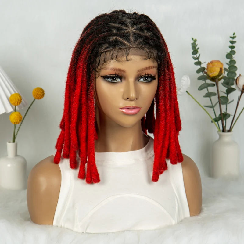 Short Locs Cornrow Braids Wig | Full Lace | Baby Hair | African Inspired Luxegan