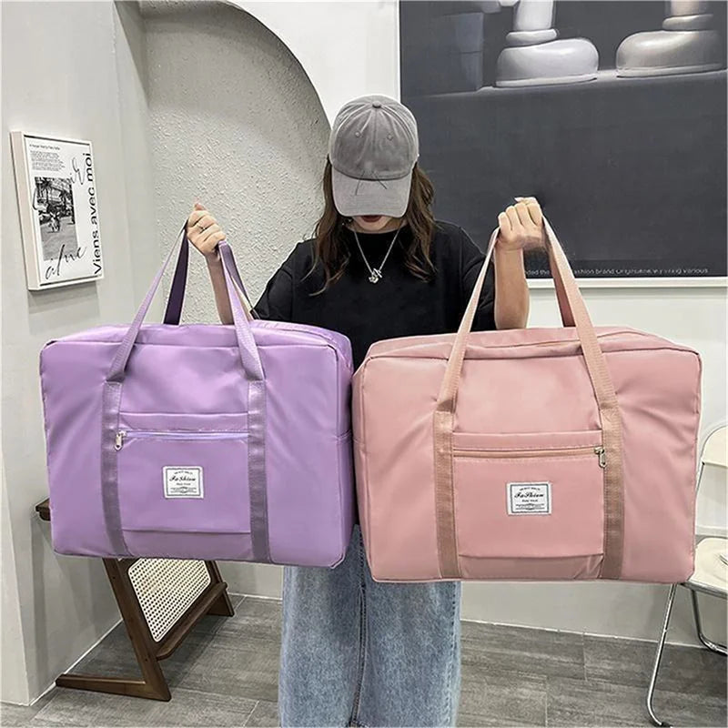 Large Capacity Folding Travel Bags Waterproof Luggage Tote Handbag | Travel Duffle Bag Gym Yoga Storage Shoulder Bag Luxegan