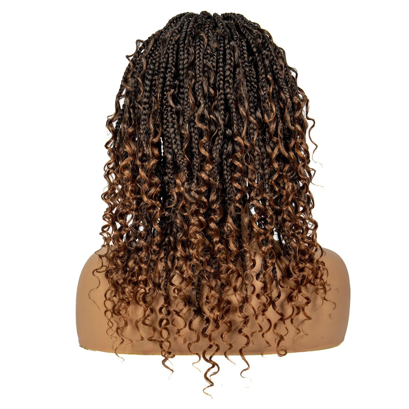 Boho Curly Ends Knotless Braids Wig | Transparent Full Lace | Baby Hair Luxegan