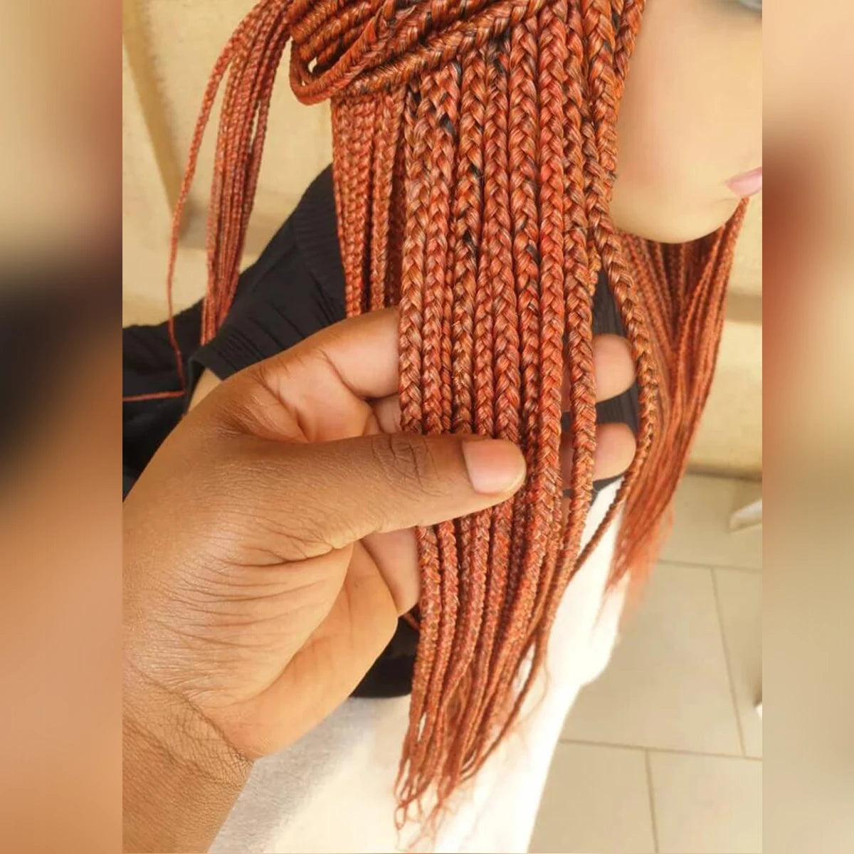 Ginger Orange Full Lace Knotless Braided Wig - Hand Braided Wig for Black Women