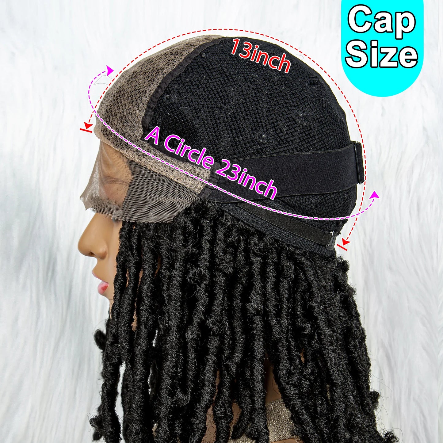 16" Short Knotless Butterfly Locs Wig | Synthetic Lace Front Luxegan