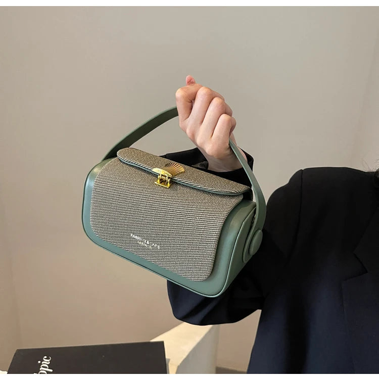 High-Grade Sense Women's Small Square Bags | Trendy Classic PU Leather Lady Commuter Shoulder Bag & Short Handle Handbags Luxegan