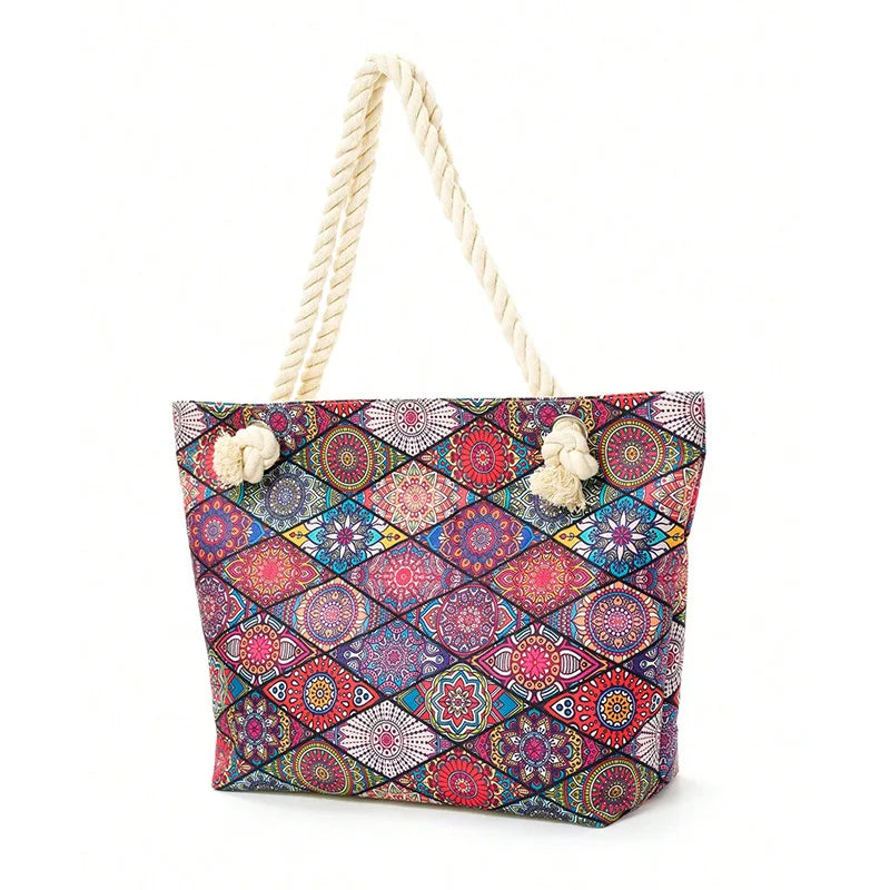 Women's Shoulder Bag | Casual Canvas Printing & Beach Style Handbag Luxegan