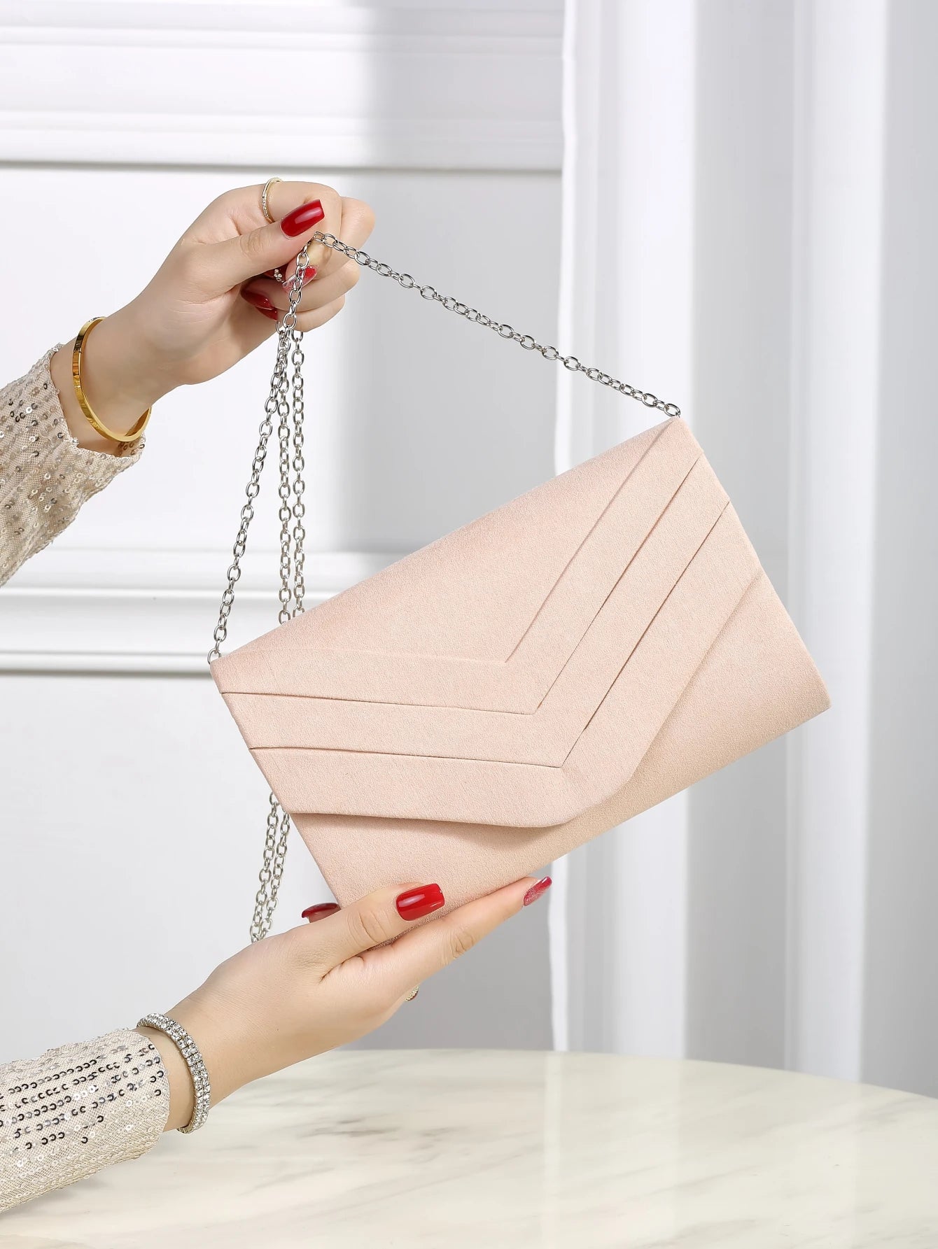 Luxury Evening Bag | Elegant & Quiet Luxurious Metal Trimmed Velvet Bag Luxegan