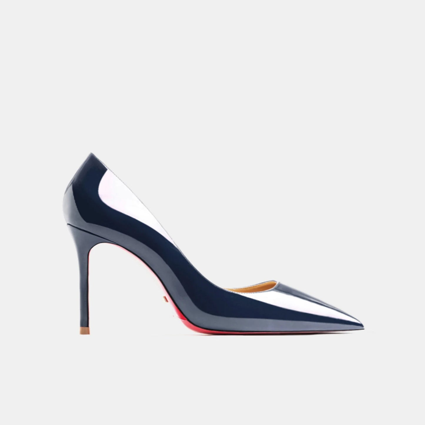 Designer Luxury Brand Stilettos | Sophisticated Red-Bottom Patent Leather Pumps | Elegant "Handmade Classics" Silhouette | "Dignified" Sexy Pointed Toe Party Shoes for Radiant Versatile Styling Luxegan