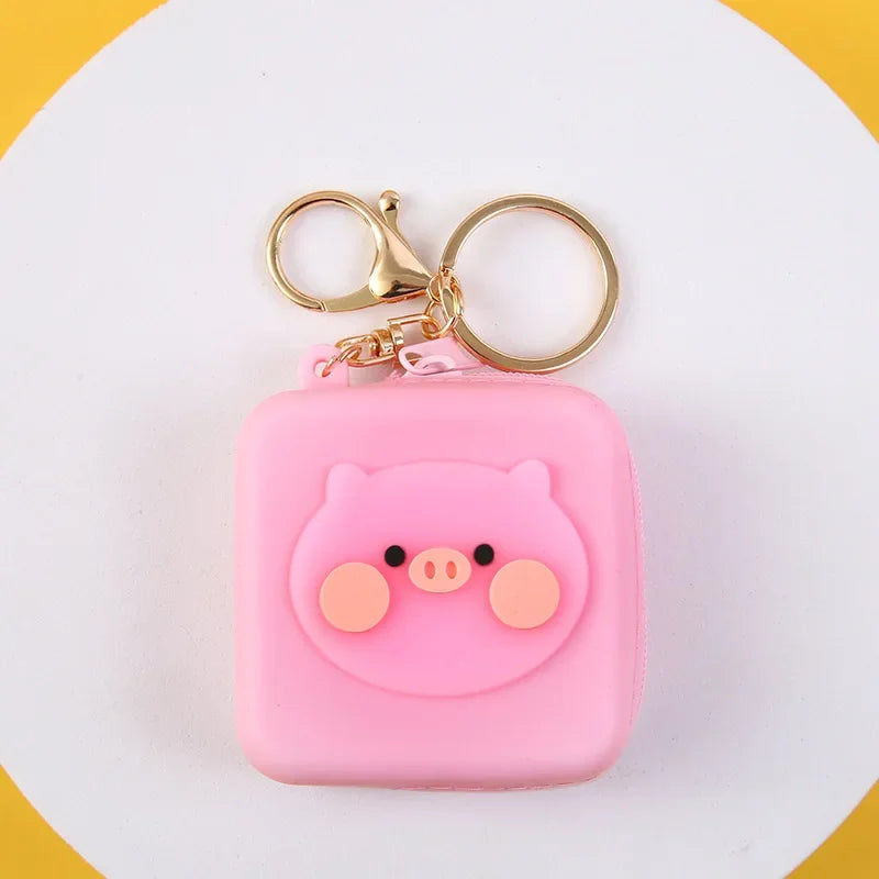 Cute Women Coin Wallet Pendant Keychain | Silicone Round Coins Bag Small Girls Key Bag | Mini Purse Kid Gift Luxegan