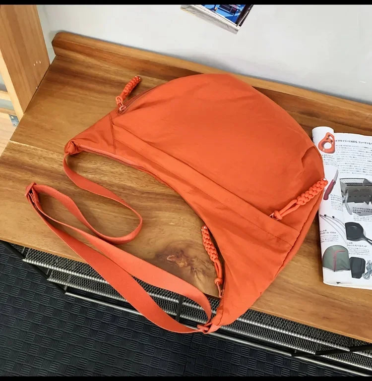 Soft Cloth Hobo Crossbody | Trendy Large Capacity Student Bag Luxegan