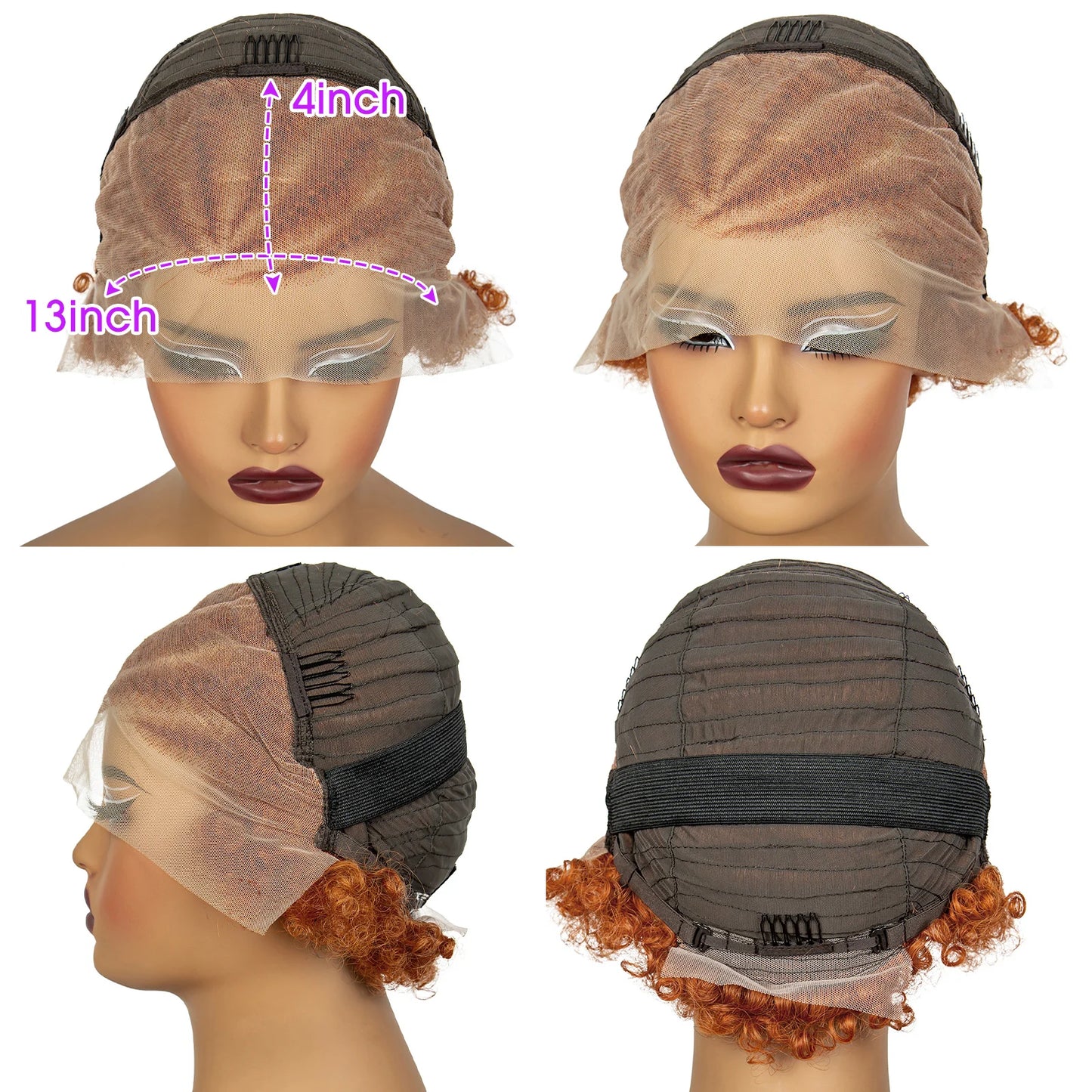 Burgundy Afro Curly Knotless Braids Bob Wig | 13x4 Lace Frontal Luxegan