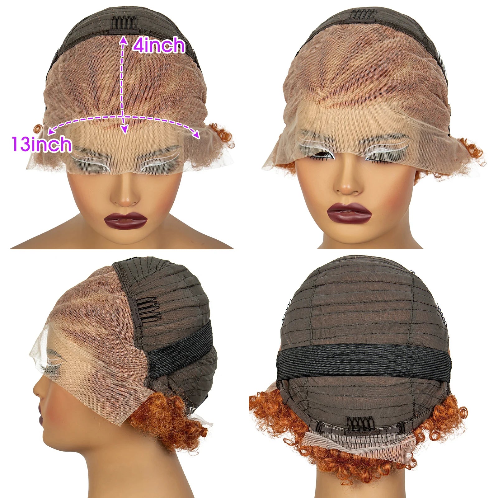 Burgundy Afro Curly Knotless Braids Bob Wig | 13x4 Lace Frontal Luxegan