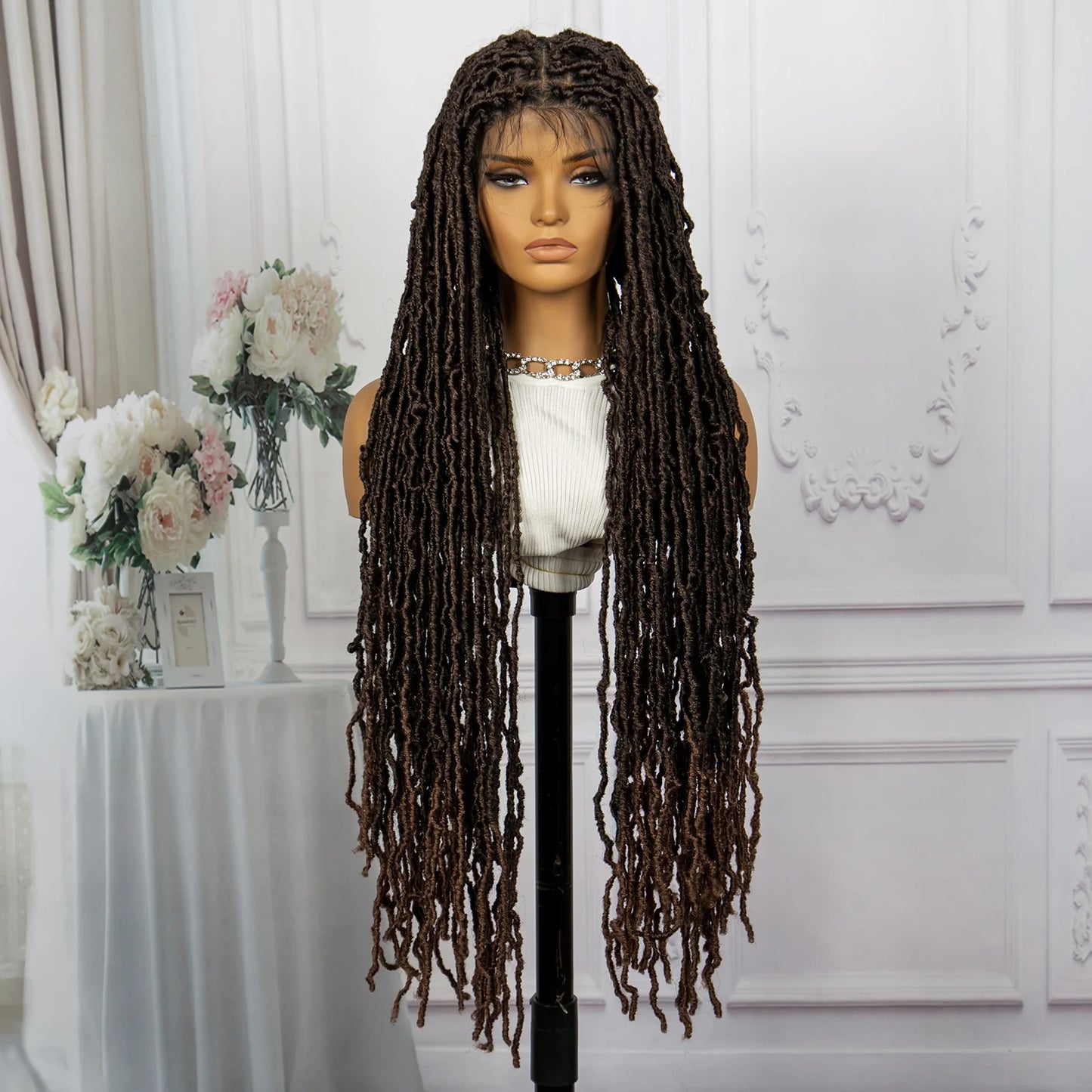 Red Box Braids Full Lace Wig | 36 Inches | Crochet Braids | Knotless | Kanekalon