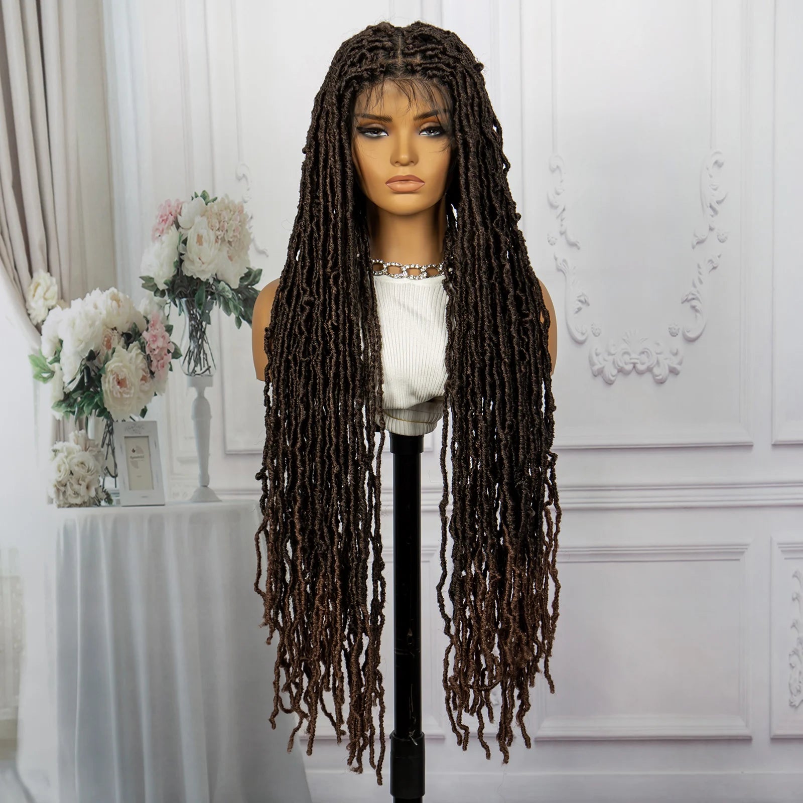 Red Box Braids Full Lace Wig | 36 Inches | Crochet Braids | Knotless | Kanekalon