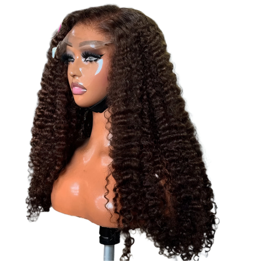 Brown Burmese Curly HD Lace Frontal Wig | Glueless Ready-to-Wear Human Hair Luxegan