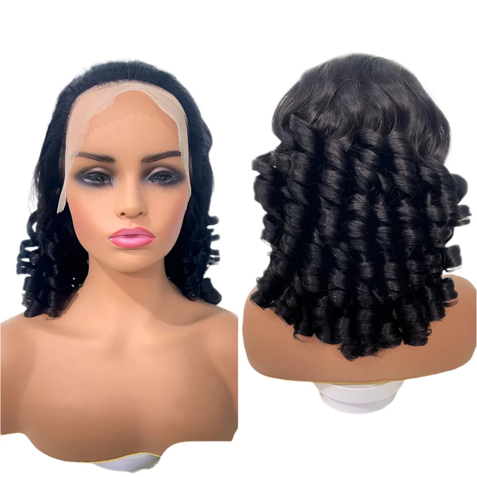 Effortless Beauty: Vietnamese Bouncy Curly Wave Lace Front Wig | Remy | Density Double Drawn | Loose | HD Lace | Glueless | Lace Frontal | Raw Human Hair Wigs