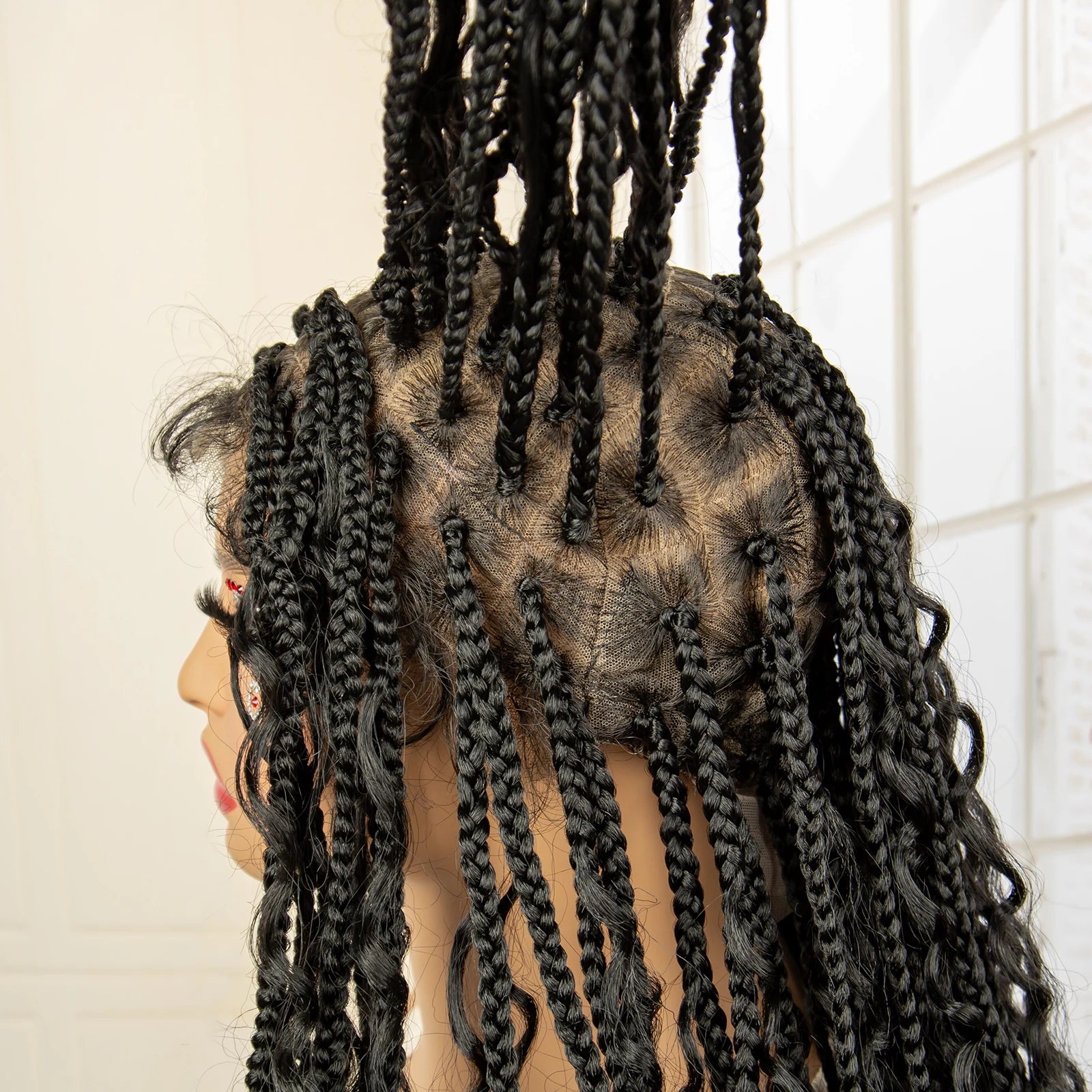 32 Inch Senegalese Twist Braided Wig - Knotless - Full Lace - Synthetic - with Baby Hair