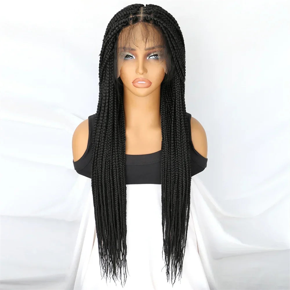 3x Twist Braided Wig | 30 Inch Full Lace Afro Dreadlocks | Synthetic Crochet Hair | For Women