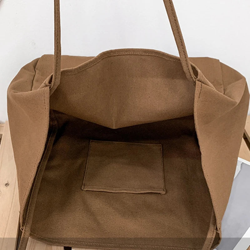 Large Capacity Canvas Shopper Tote | Eco-Reusable Grocery Handbag & Travel Shoulder Bag Luxegan