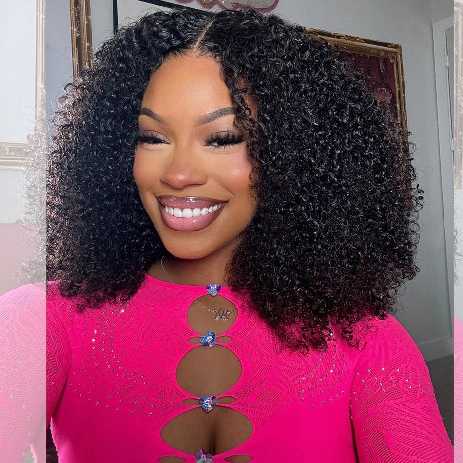 10A 6x4 Glueless HD Lace Front Kinky Curly Wig | Pre-Plucked | Bleached Knots | 210% Density | Ready to Wear | Brazilian Remy Hair