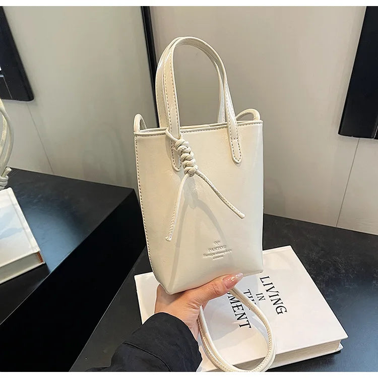 Leather Mini Crossbody Bag for Women | New Korean Fashion Luxury Shoulder Bag & Simple Retro Handbag Luxegan