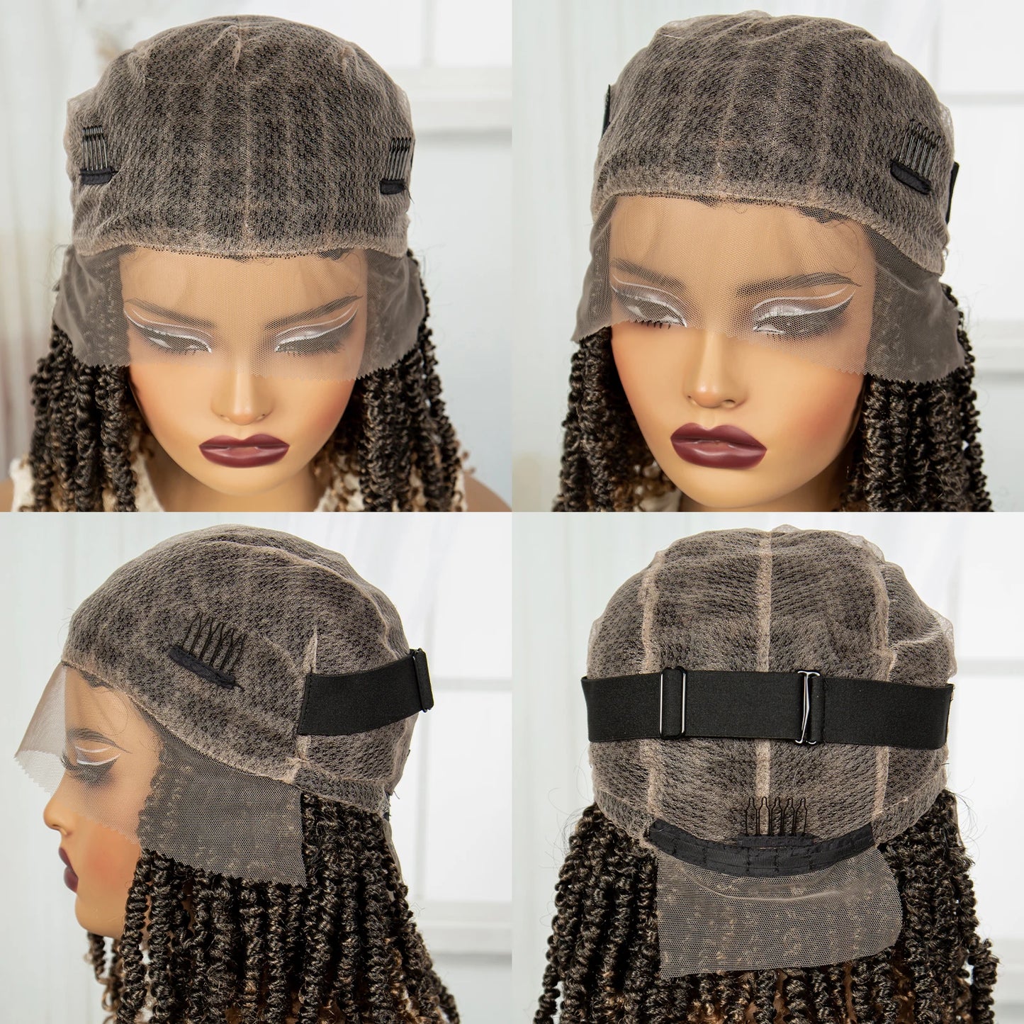 14" Full Lace Twisted Braids Wig with Baby Hair | Natural Looking Synthetic Lace Frontal Braided Wig for Black Women Luxegan