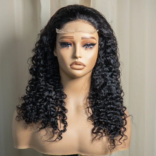 20" Deep Wave Double Drawn HD 5x5 Lace Closure Wig | Burmese Curly Remy Hair | 350% Density Luxegan