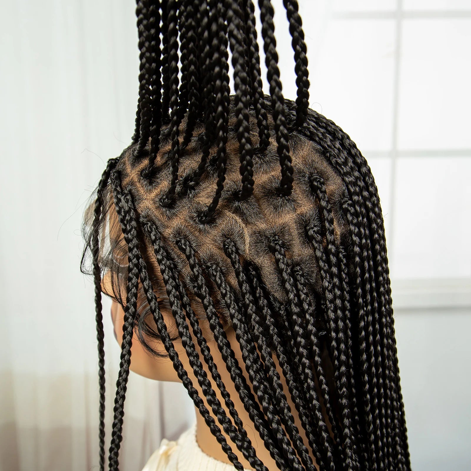 Long Straight Knotless Braids Wig | Full Lace Frontal | Baby Hair Luxegan